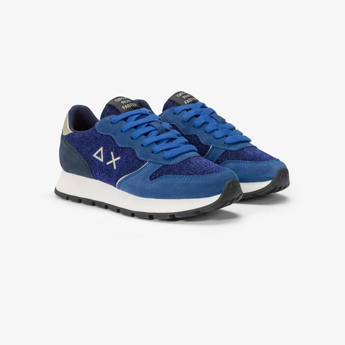 Sneaker Ally Glitter in suede e lurex ROYAL