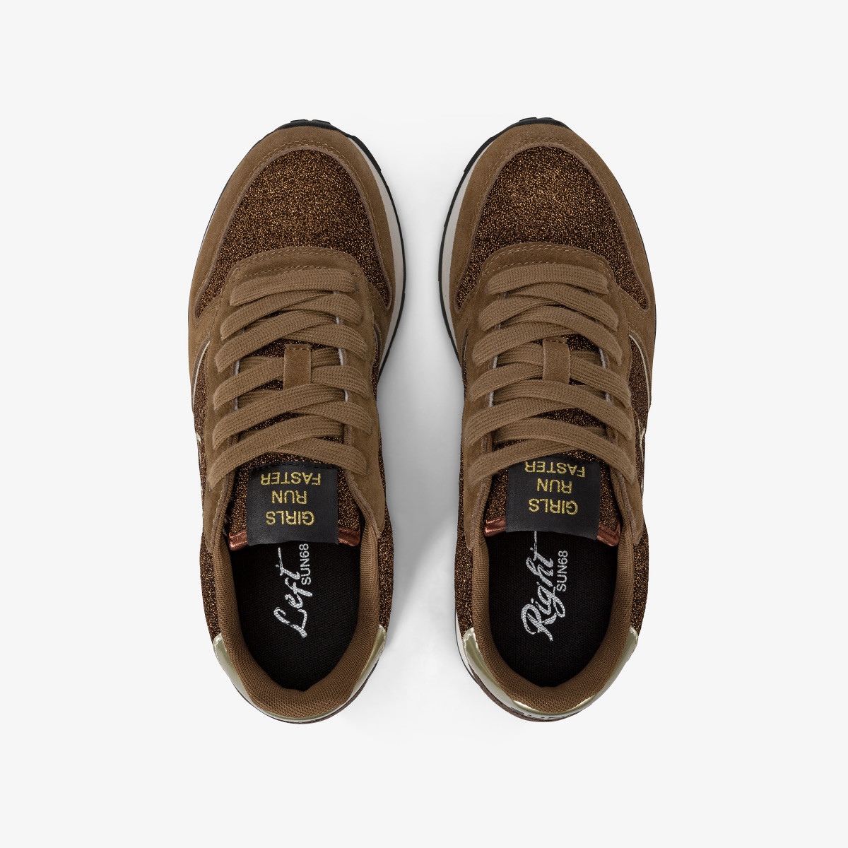 Sneaker Ally Glitter in suede e lurex VOLPE
