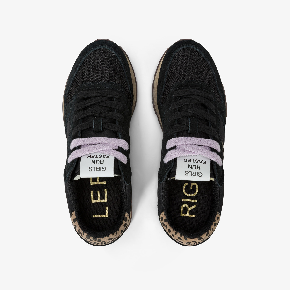 Sneaker Ally Vintage in suede e nylon NERO