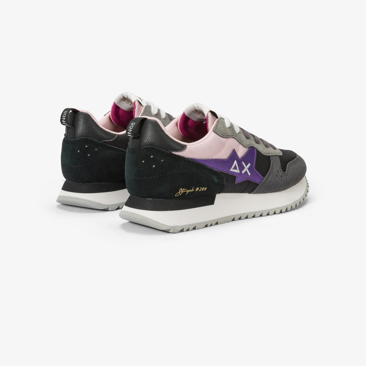 Stargirl Multicolor suede and nylon sneaker BLACK