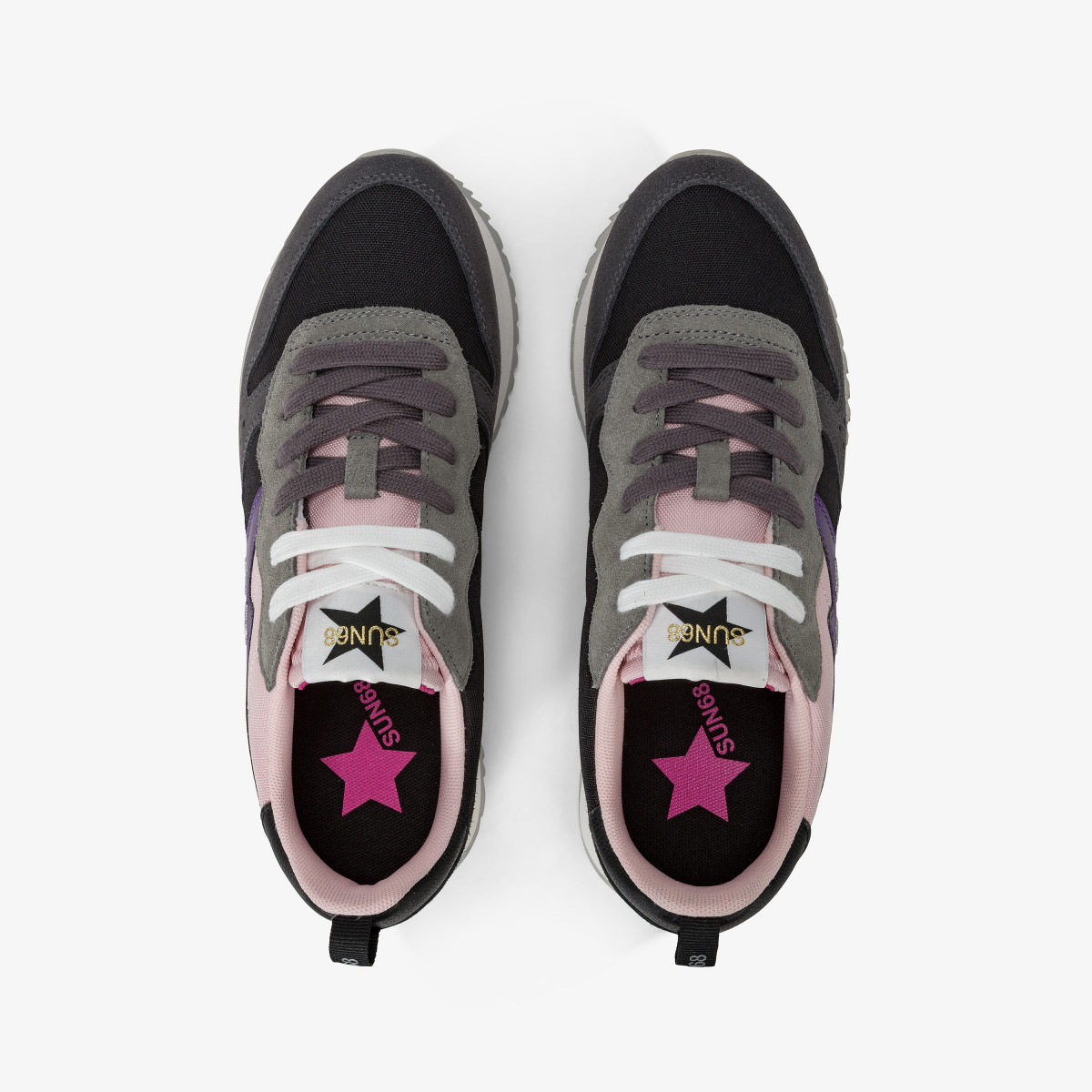 Stargirl Multicolor suede and nylon sneaker BLACK