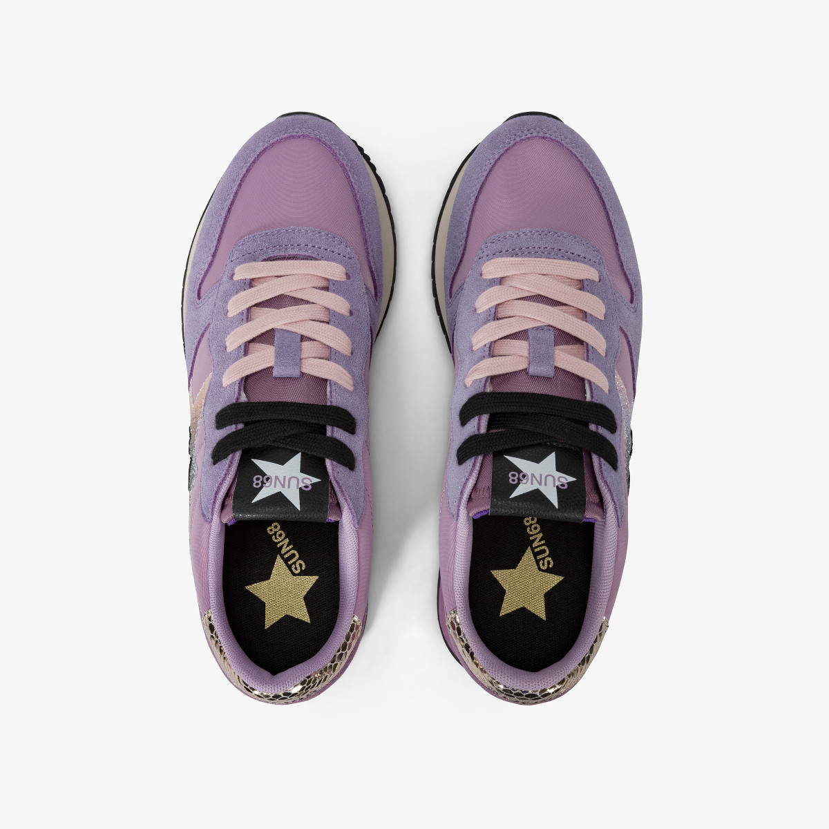 Stargirl Glitter suede and nylon sneaker LILLA