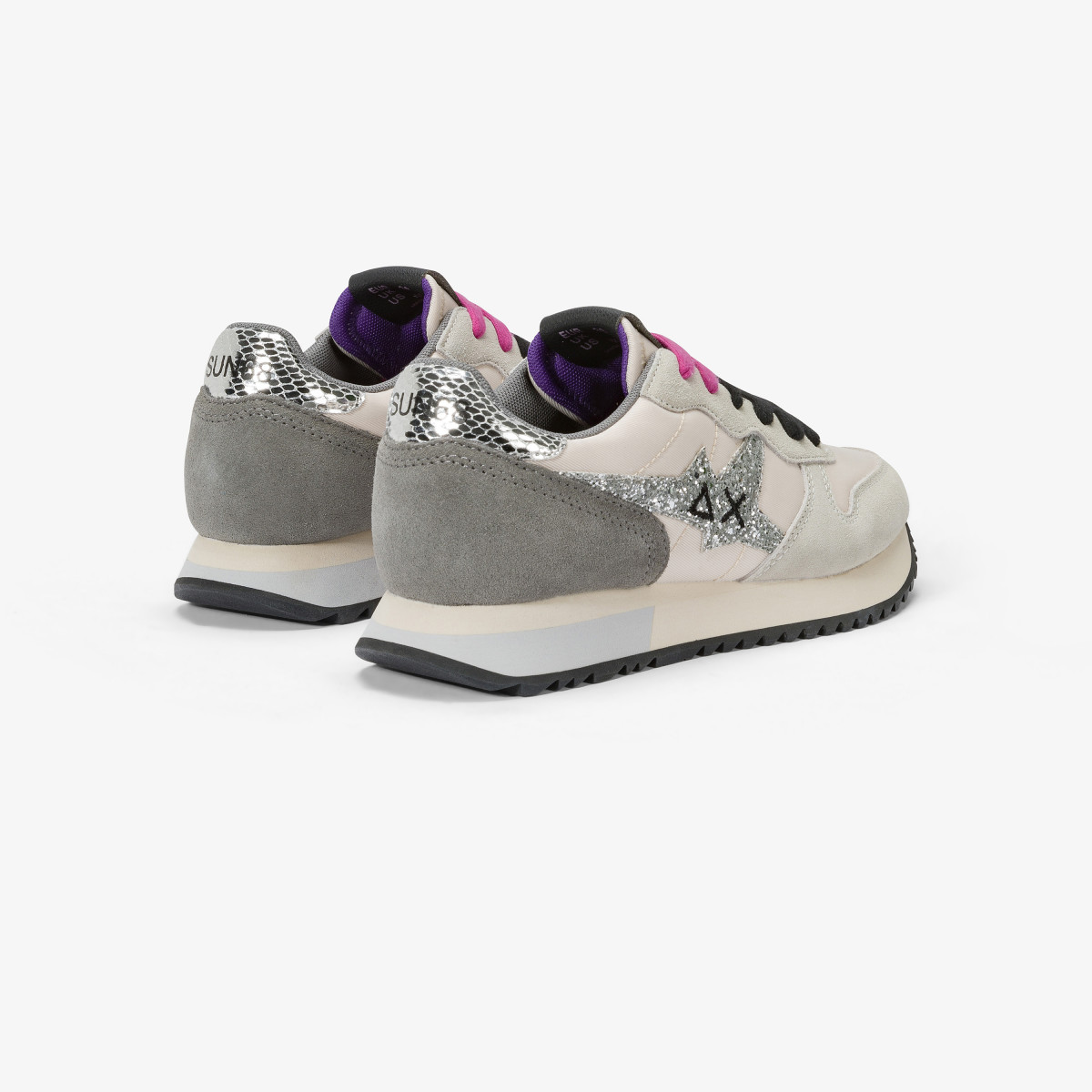 Stargirl Glitter suede and nylon sneaker OFF WHITE