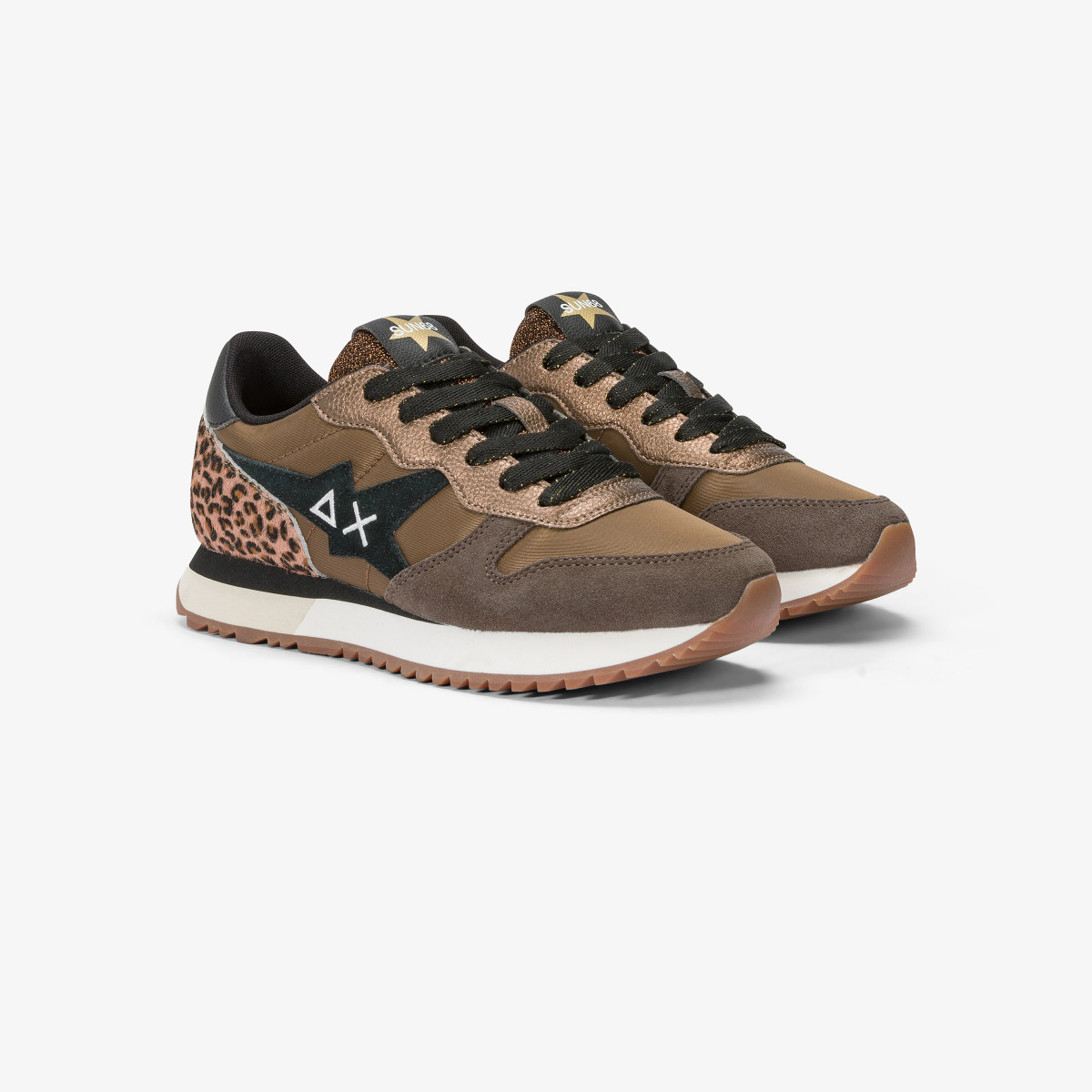 Stargirl Animalier suede and nylon sneaker FOX