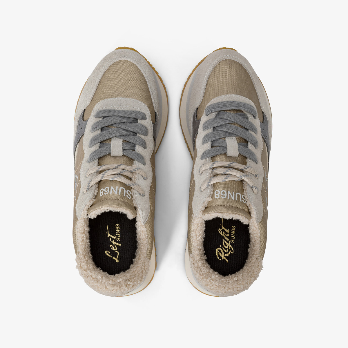 Big Ally Winter suede and nylon sneaker OFF WHITE