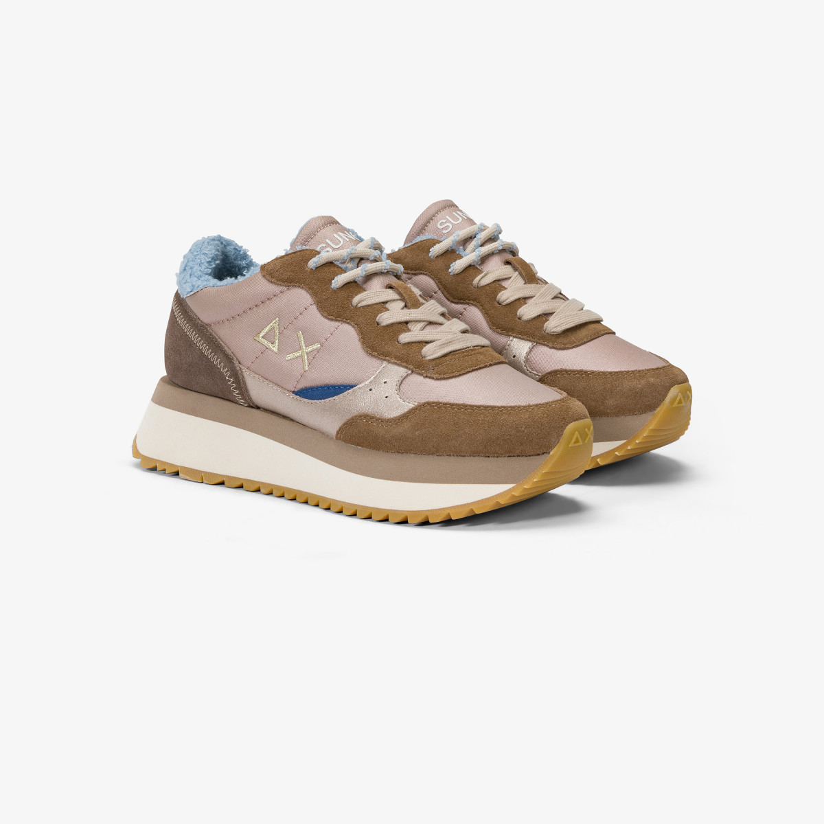 Big Ally Winter suede and nylon sneaker DARK BEIGE