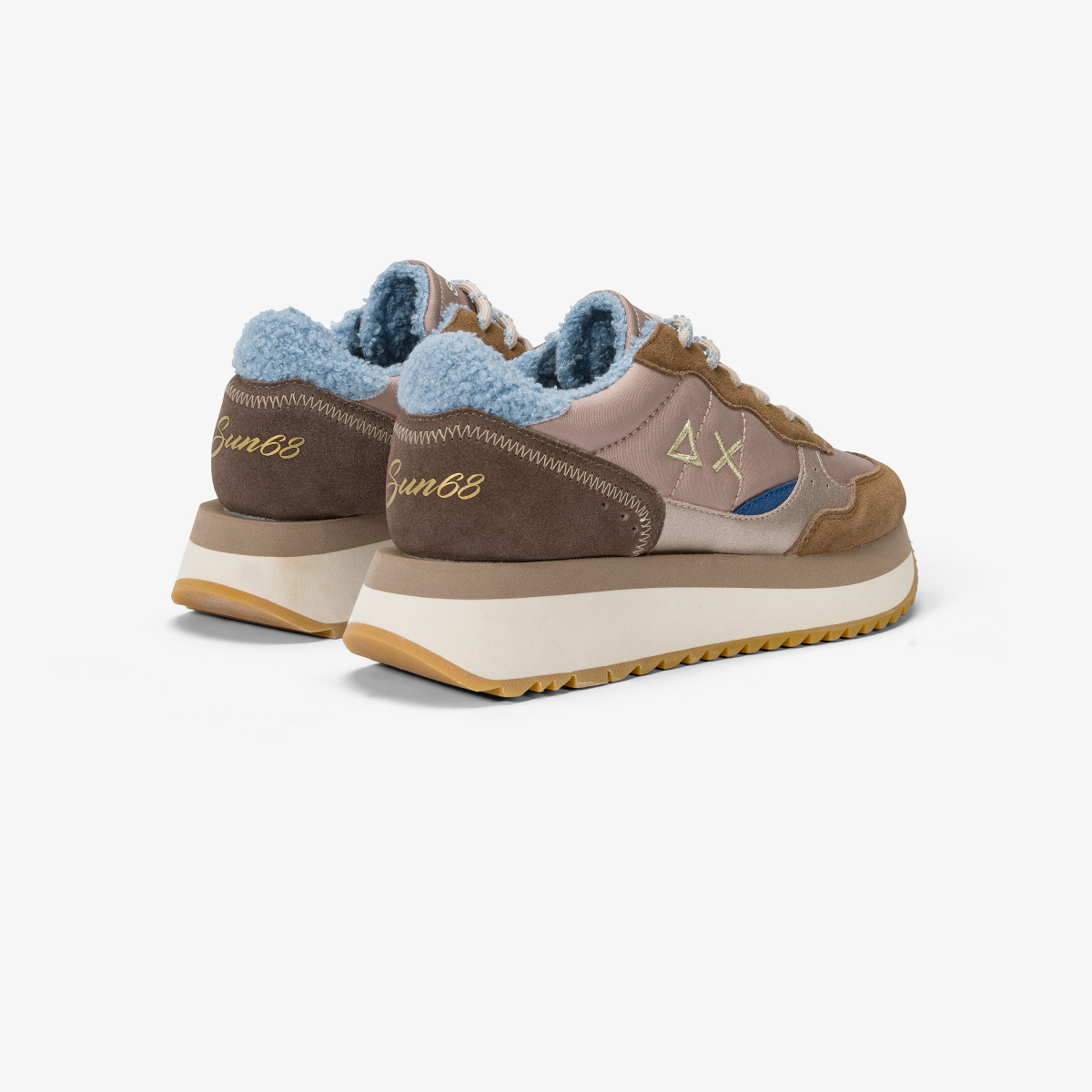 Big Ally Winter suede and nylon sneaker DARK BEIGE