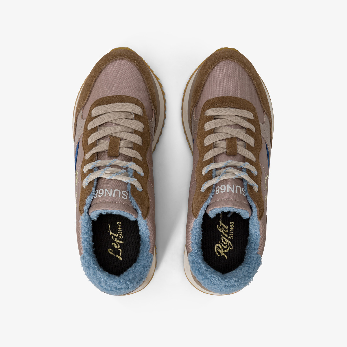 Big Ally Winter suede and nylon sneaker DARK BEIGE