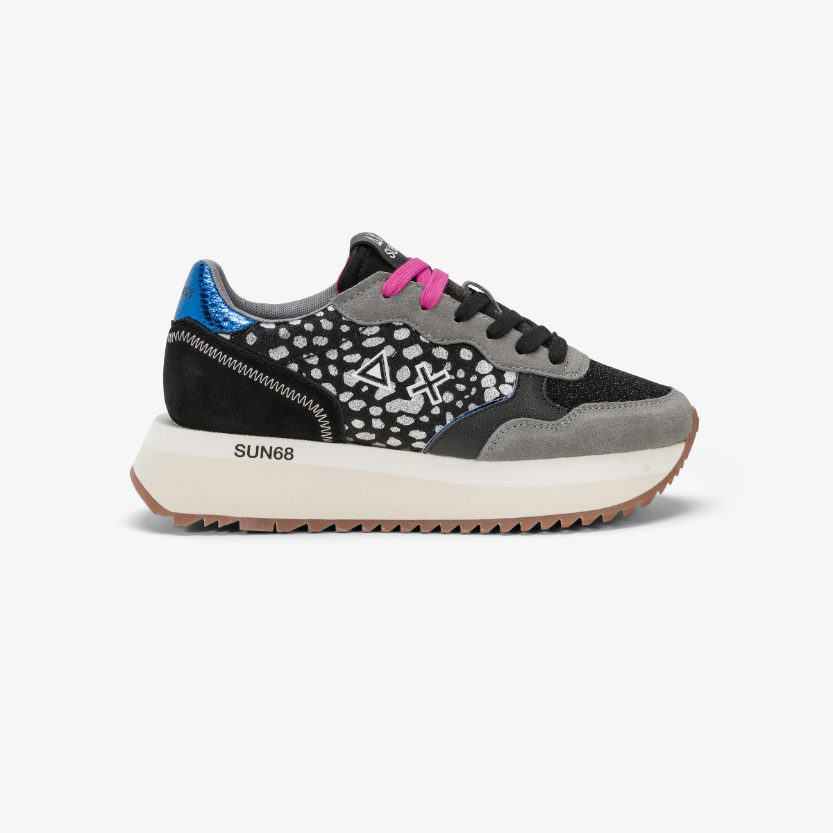 Sun 68 Sneaker Big Ally Animalier In Suede E Pelle - Scarpe