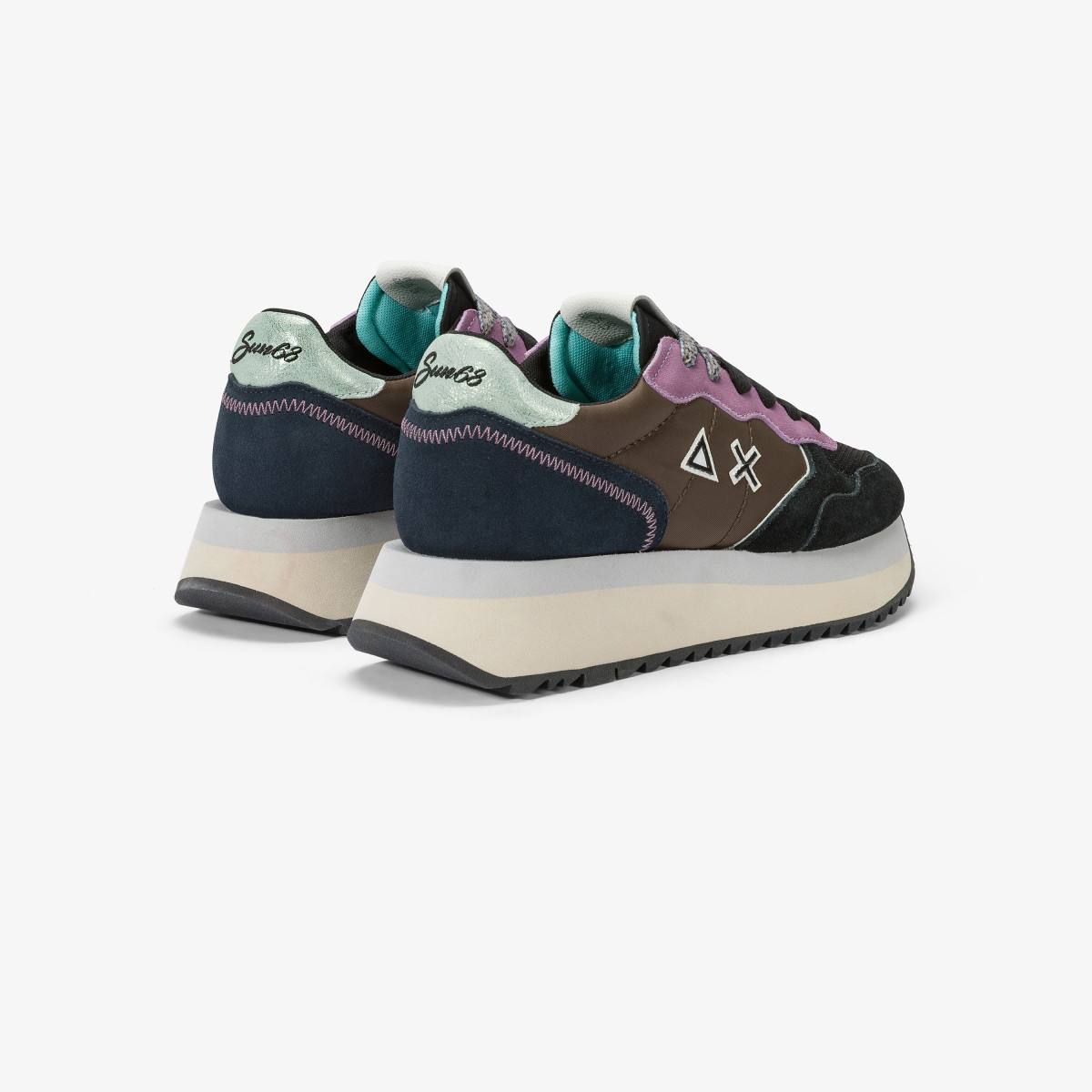 Sneaker Big Ally in nylon e suede NERO