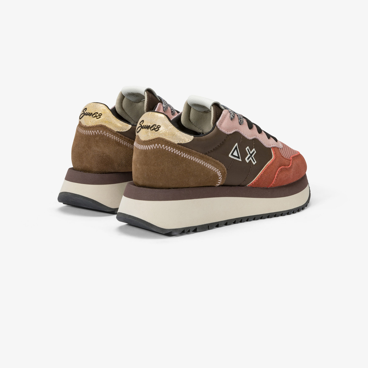 Sneaker Big Ally in nylon e suede RUST