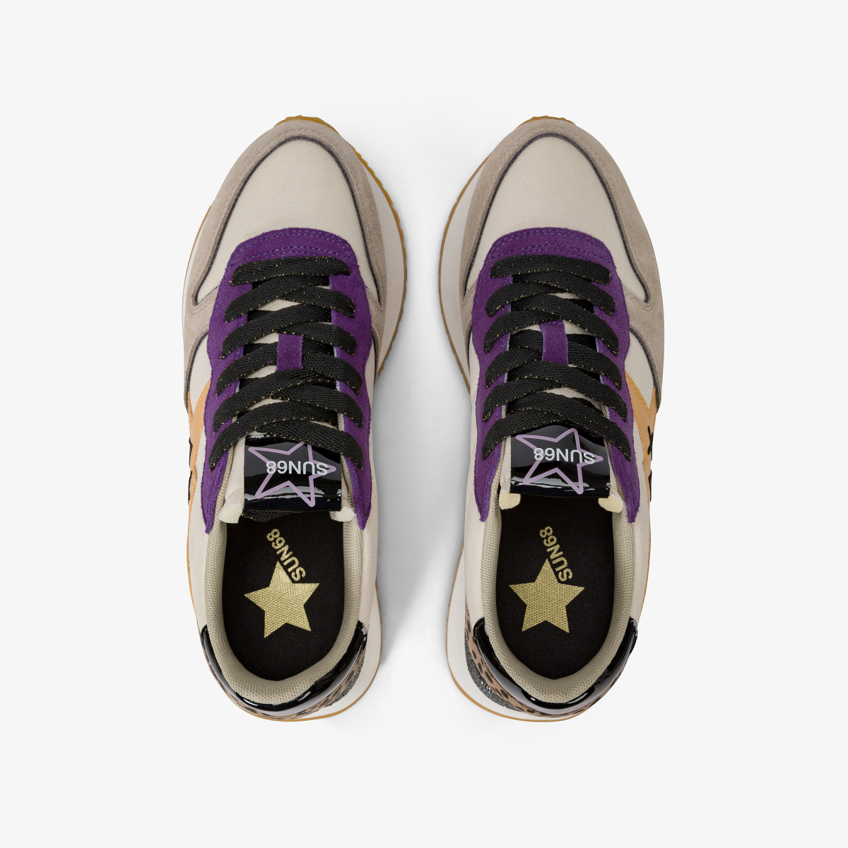 Sneaker Big Stargirl in nylon e suede BIANCO PANNA