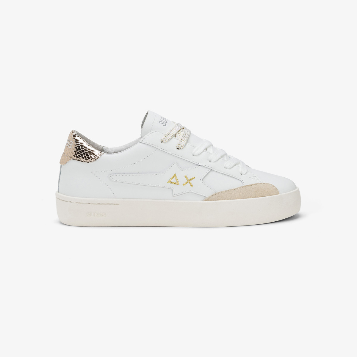 Katy leather sneaker WHITE/GOLD