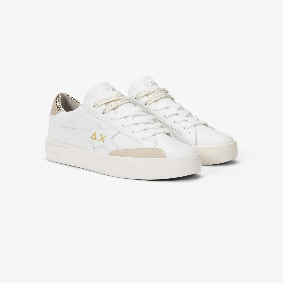 Katy leather sneaker WHITE/GOLD