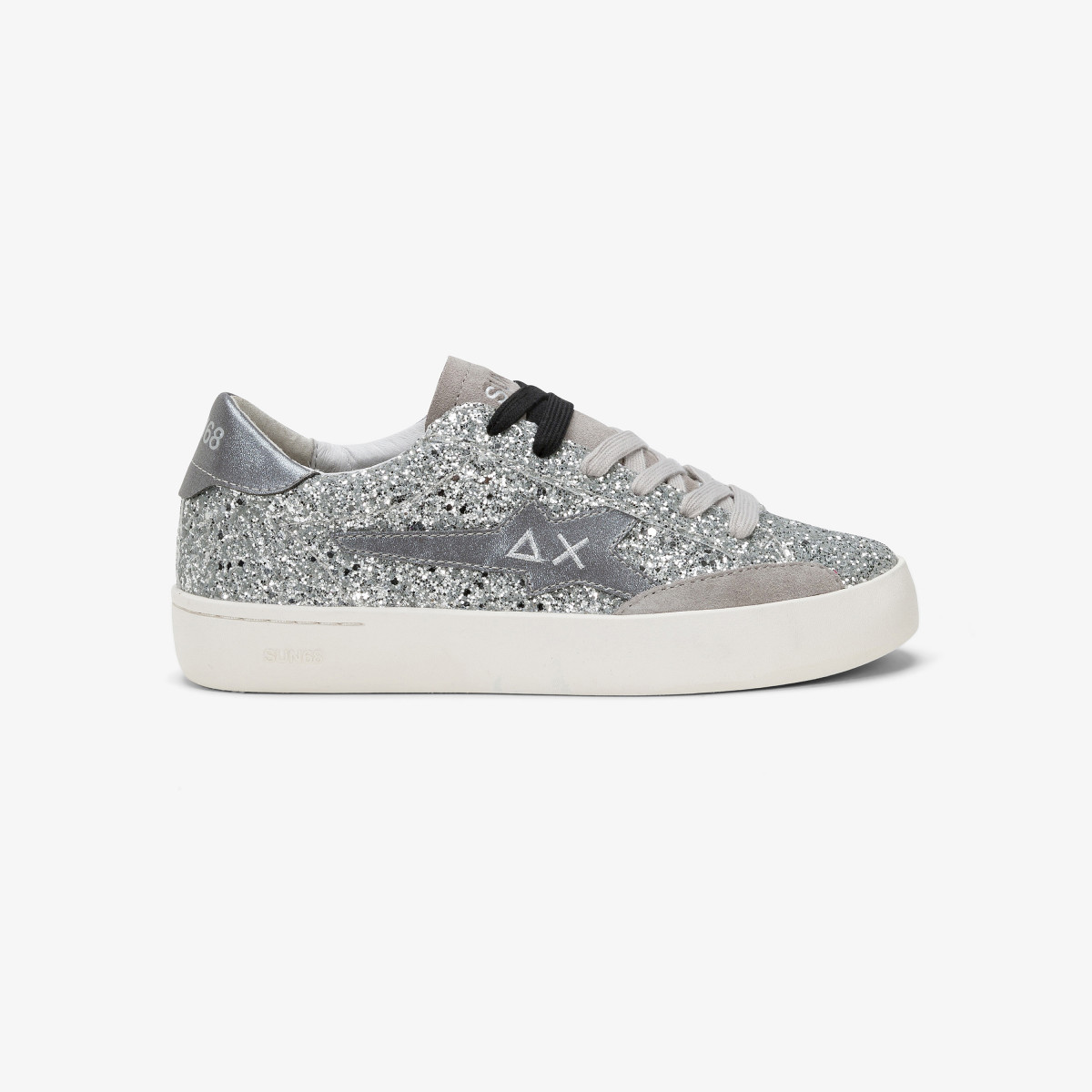 Sun 68 Sneaker Katy Glitter In Pelle E Suede - Donna