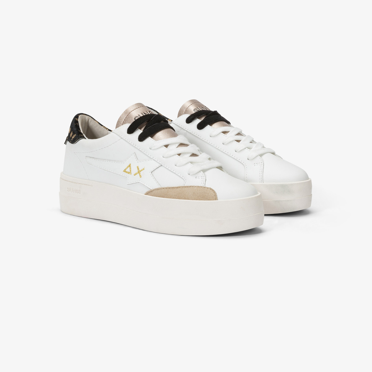 Sneaker Big Katy in pelle BIANCO/ORO