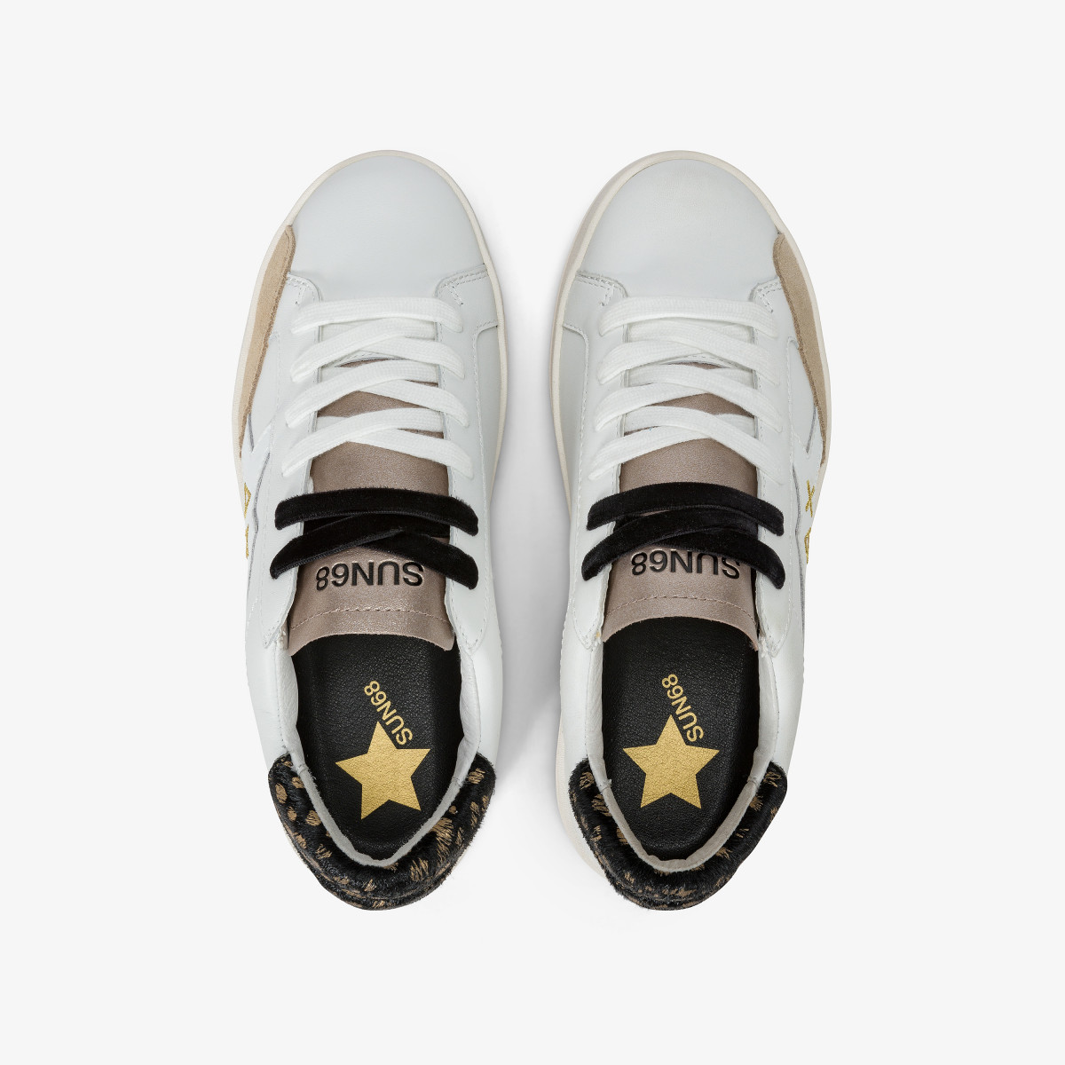 Big Katy leather sneaker WHITE/GOLD