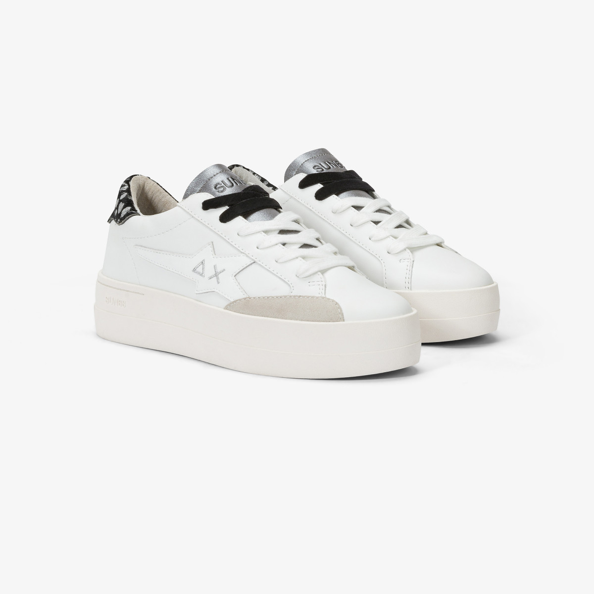 Big Katy leather sneaker WHITE/SILVER