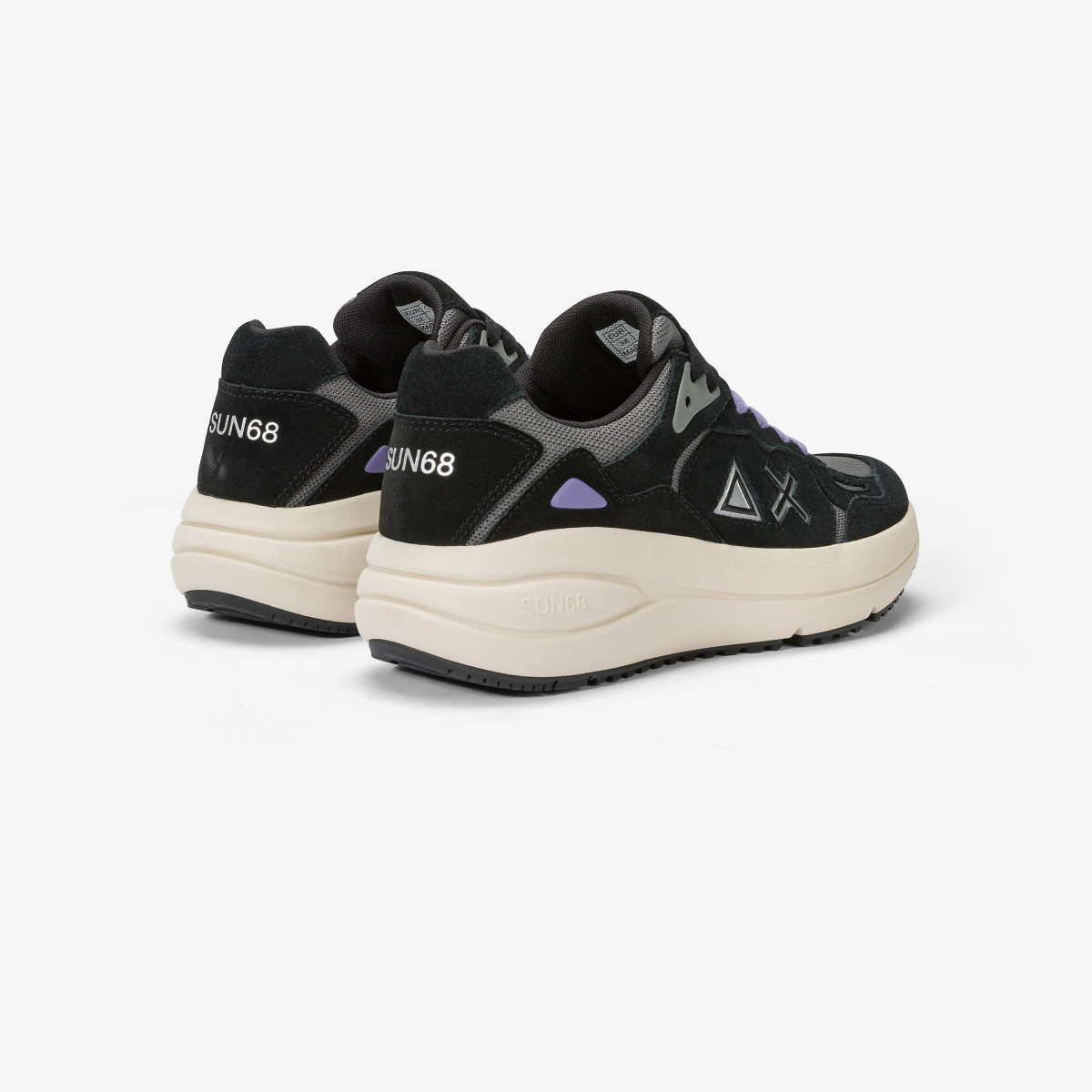 Venus suede and mesh sneaker BLACK