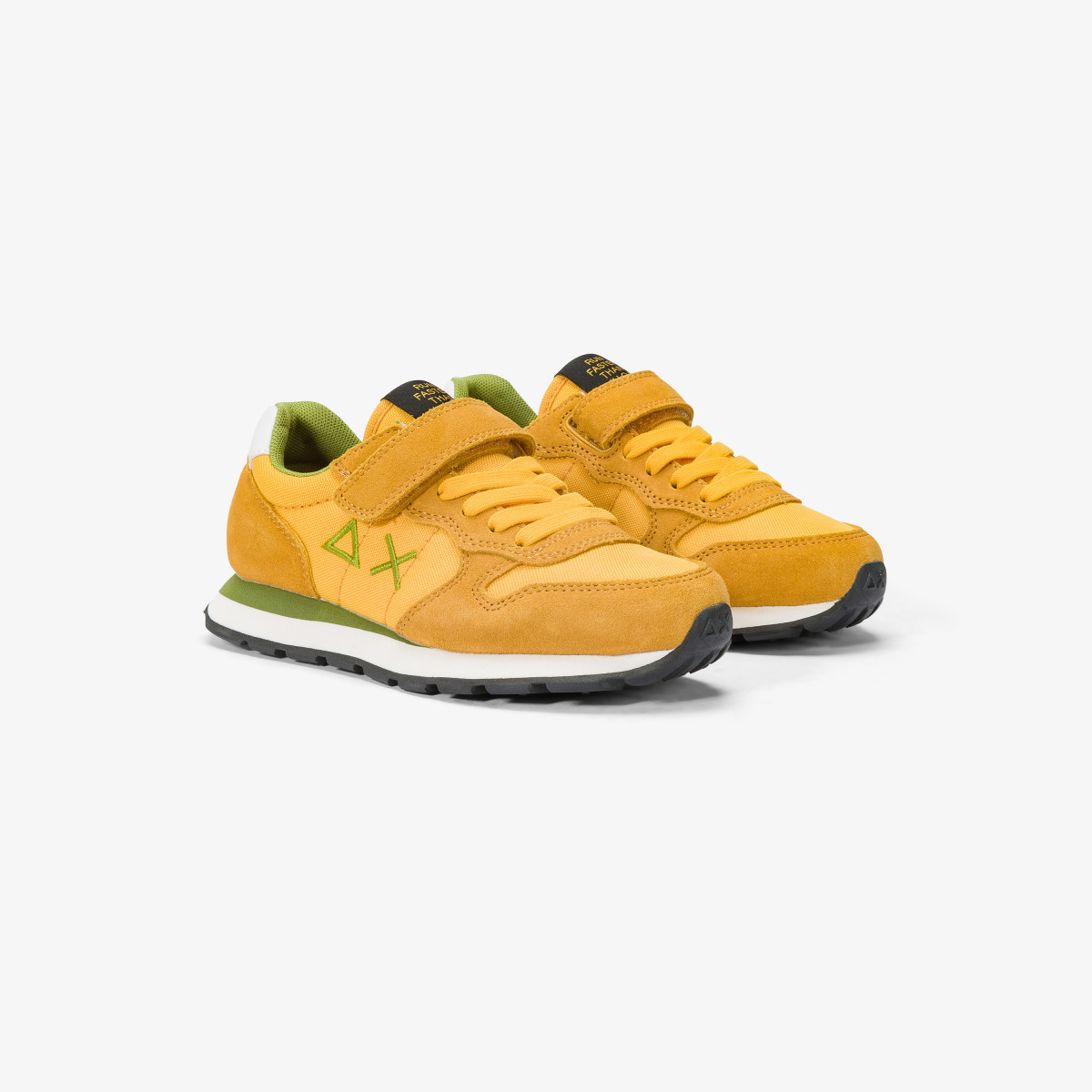 Boys’ Tom nylon and suede sneaker YELLOW