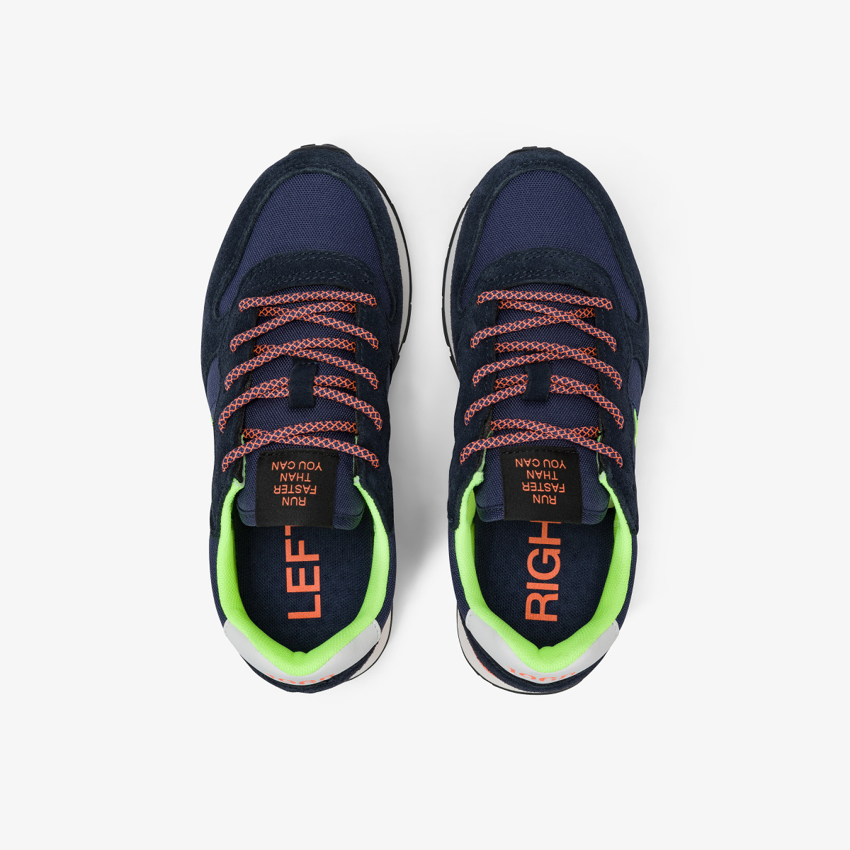 Sneaker Boy's Tom Fluo in nylon e suede NAVY BLUE