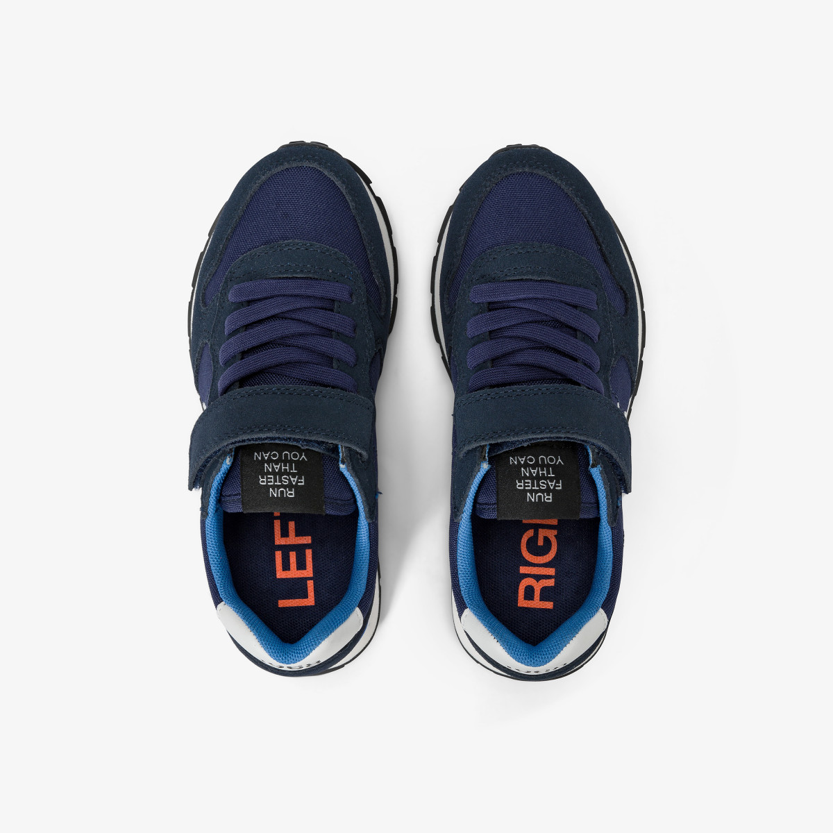 Boys’ Tom Color nylon, suede and leather sneaker NAVY BLUE