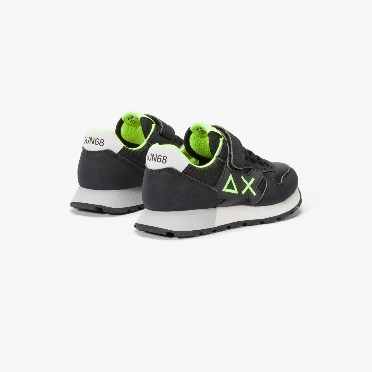 Sneaker Boy's Jaki Fluo in nylon e microfibra NERO