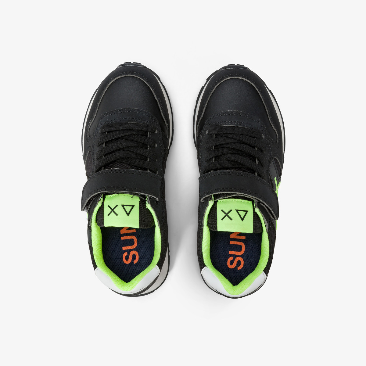 Sneaker Boy's Jaki Fluo in nylon e microfibra NERO