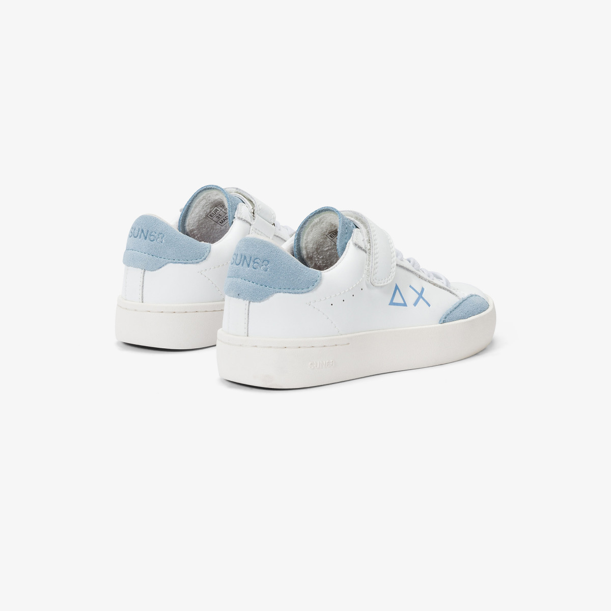 Sneaker Boy's Street in pelle SKY BLUE