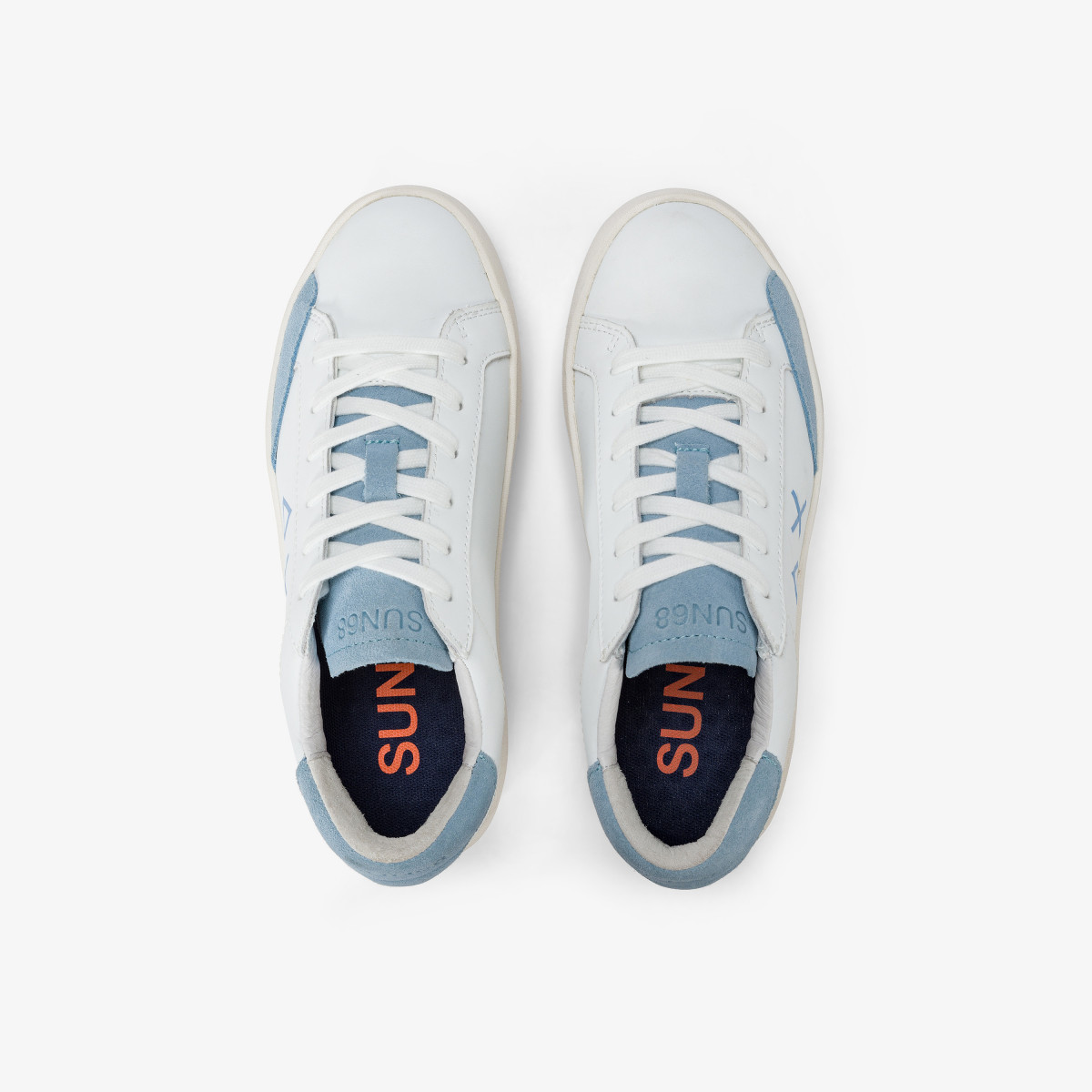 Sneaker Boy's Street in pelle SKY BLUE