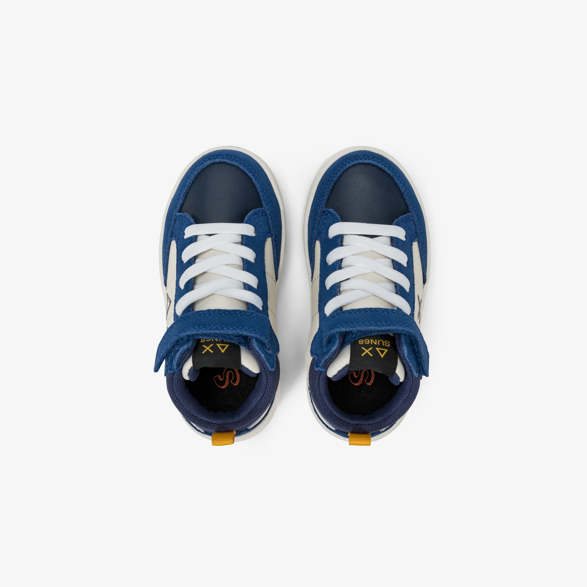 Boys’ Genius leather and nylon mid-top sneaker ROYAL