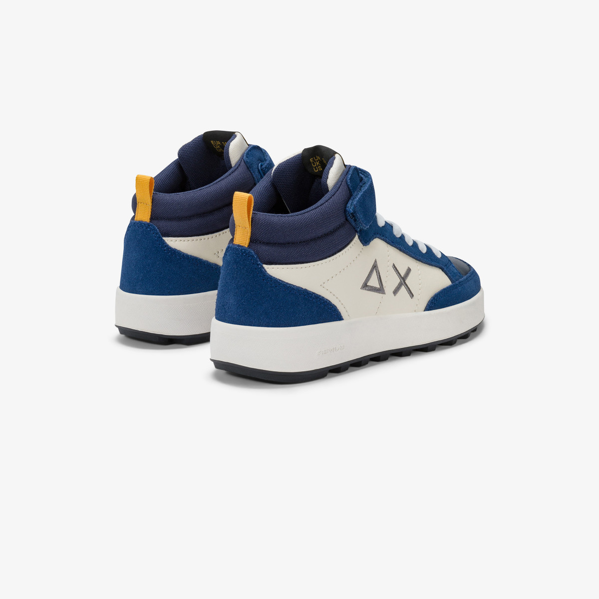 Boys’ Genius leather and nylon mid-top sneaker ROYAL