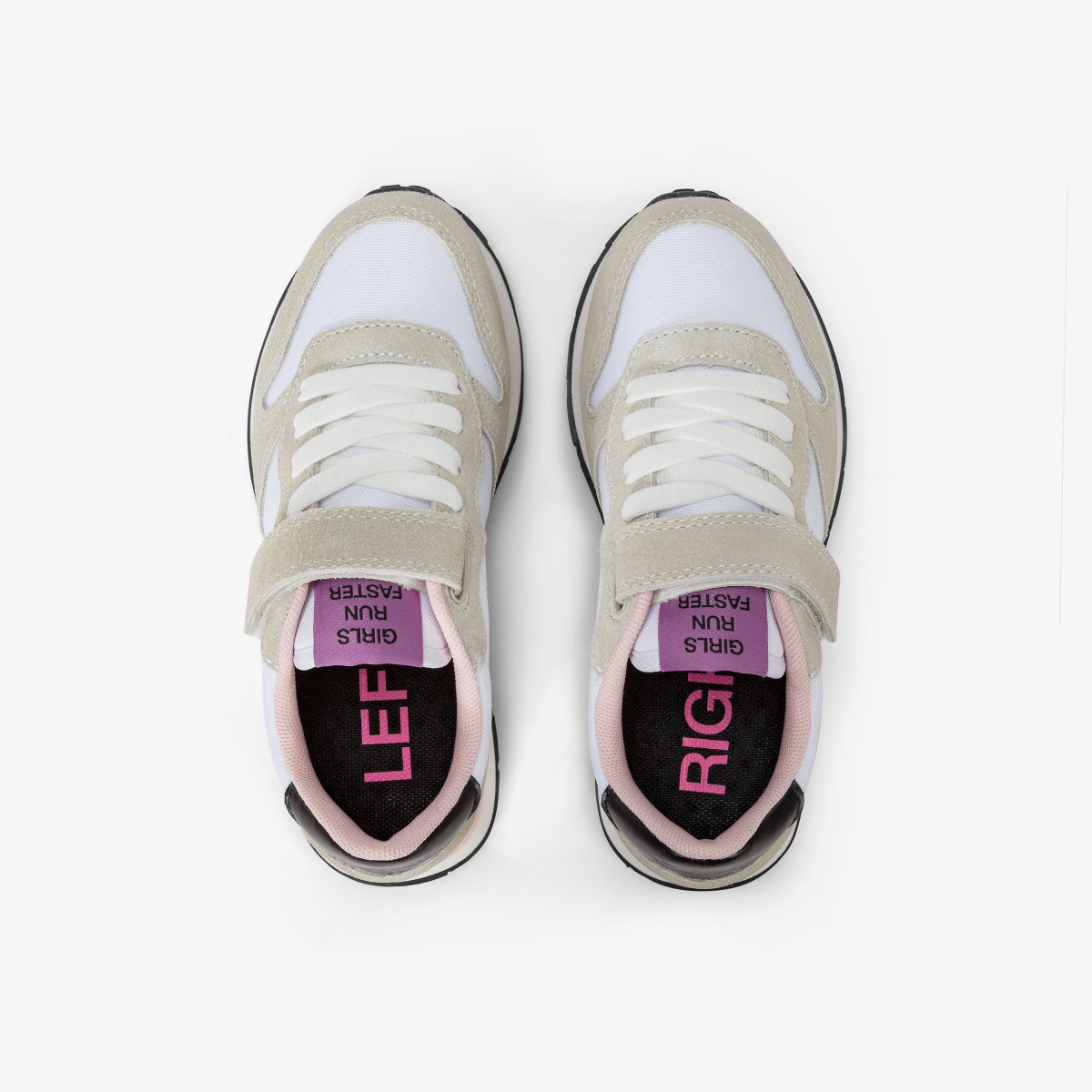 Girls’ Ally nylon and suede sneaker WHITE