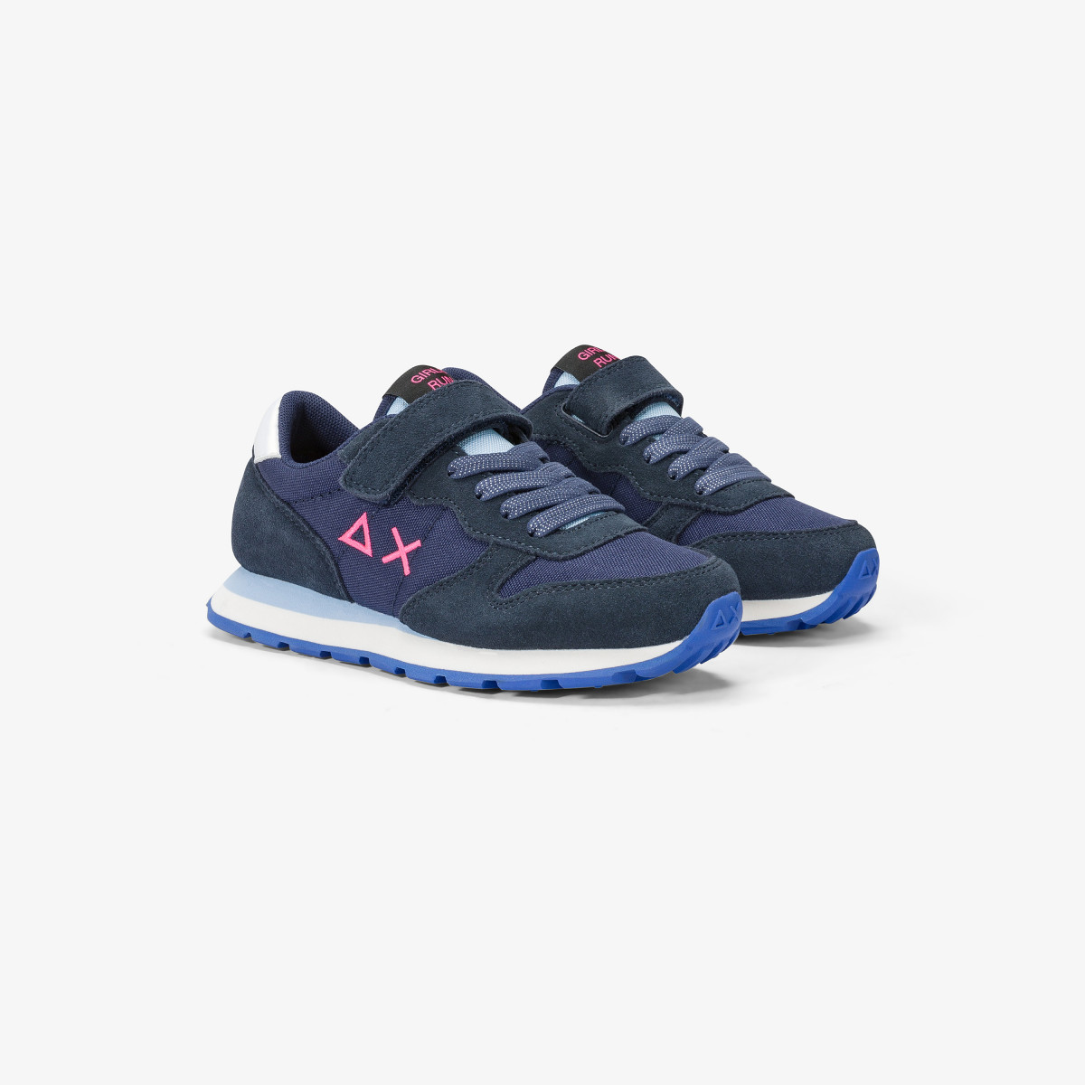 Girls’ Ally nylon and suede sneaker NAVY BLUE