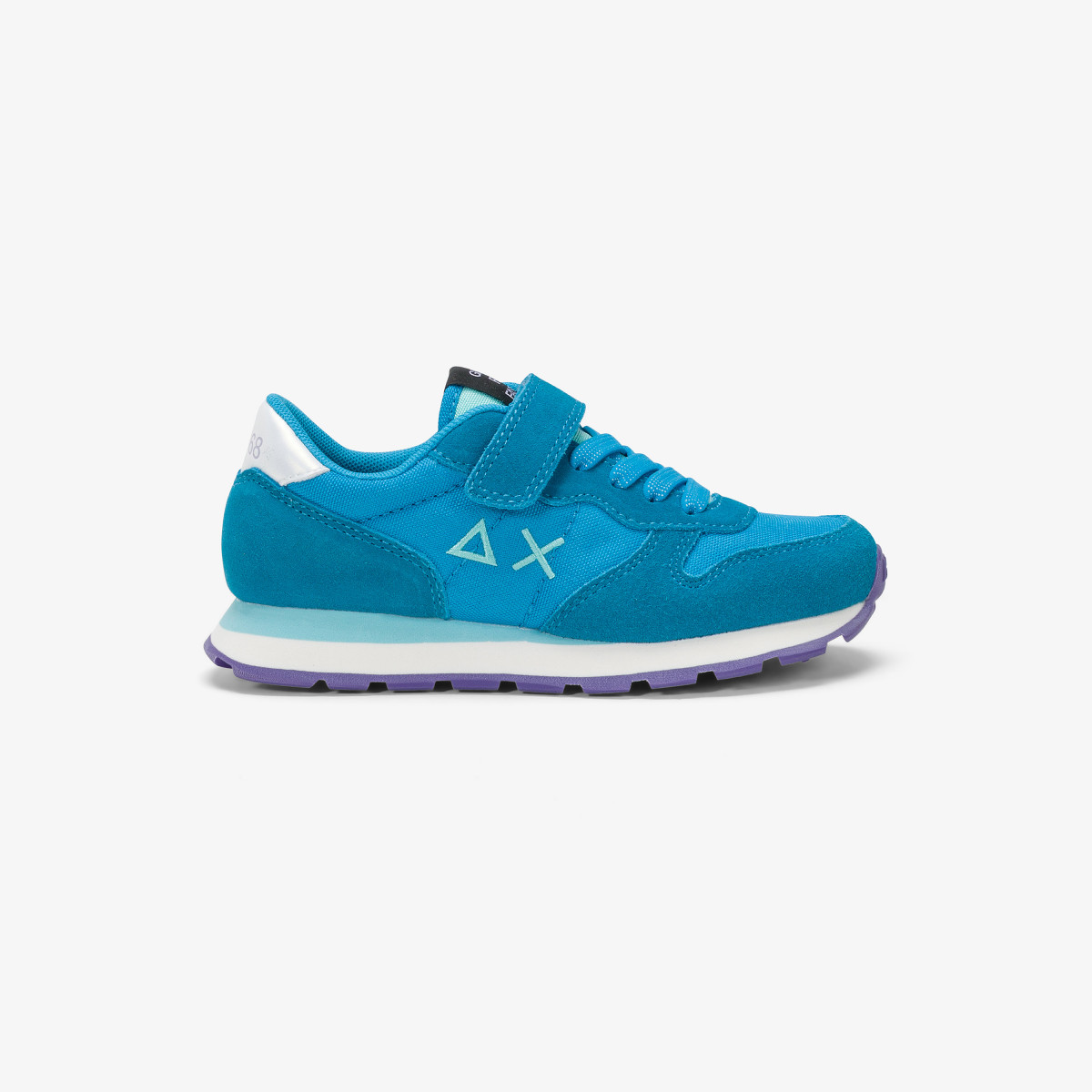 Girls’ Ally nylon and suede sneaker TURQUOISE