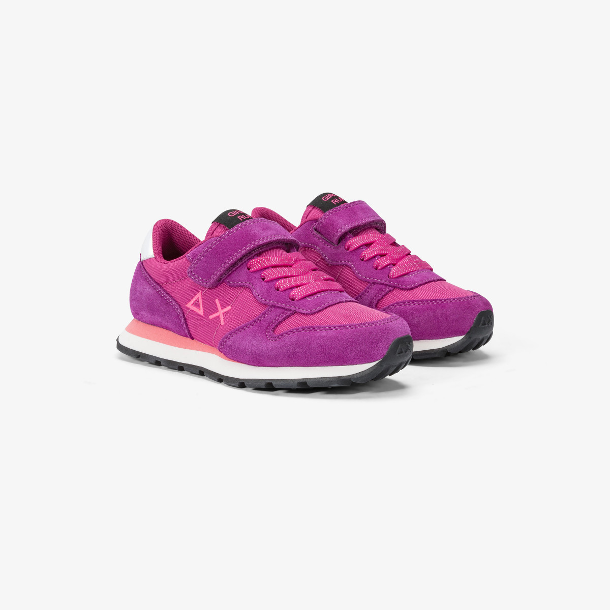 Girls’ Ally nylon and suede sneaker CYCLAMEN