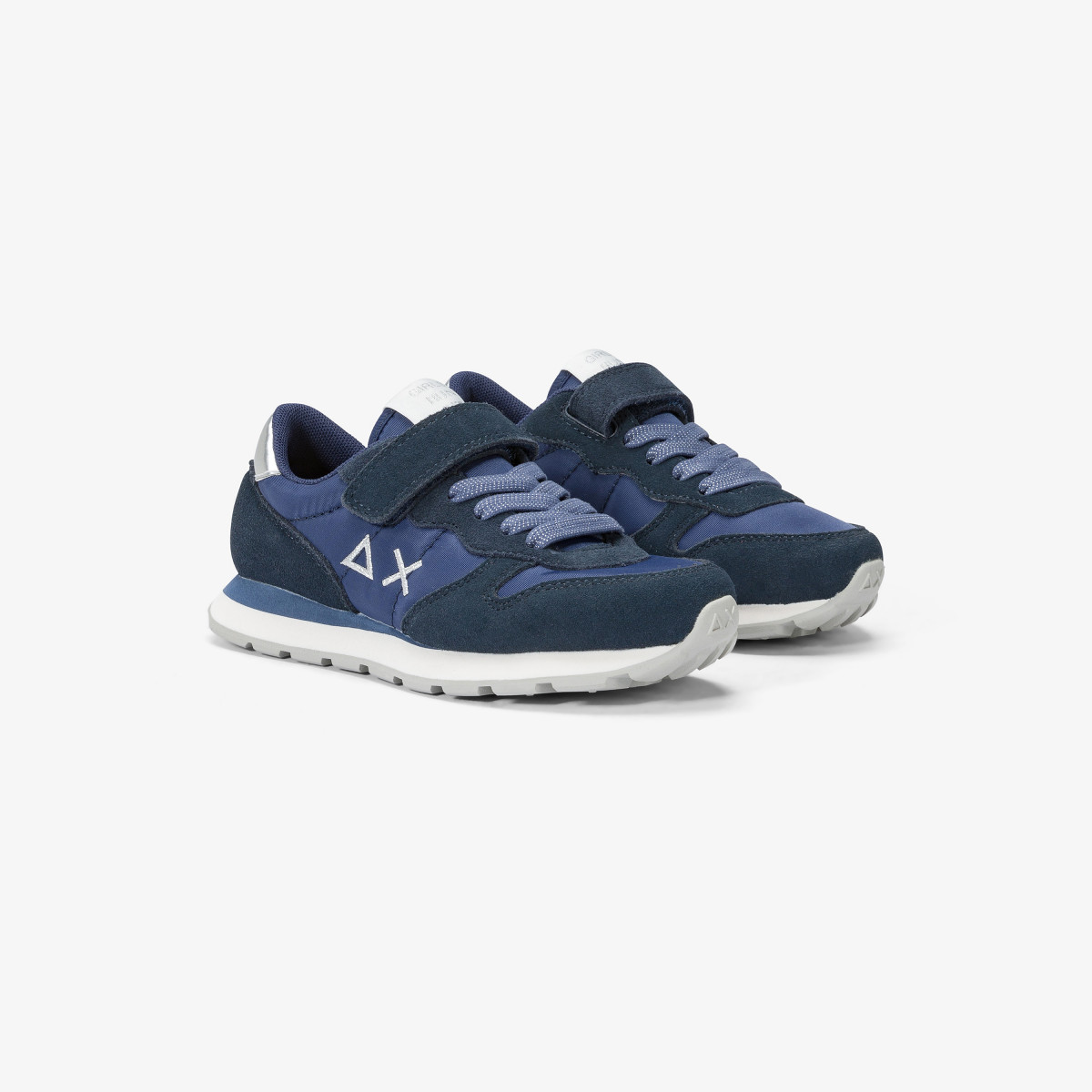 Sneaker Girl's Ally Gold in nylon e suede NAVY BLUE
