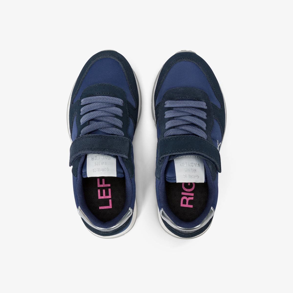 Sneaker Girl's Ally Gold in nylon e suede NAVY BLUE