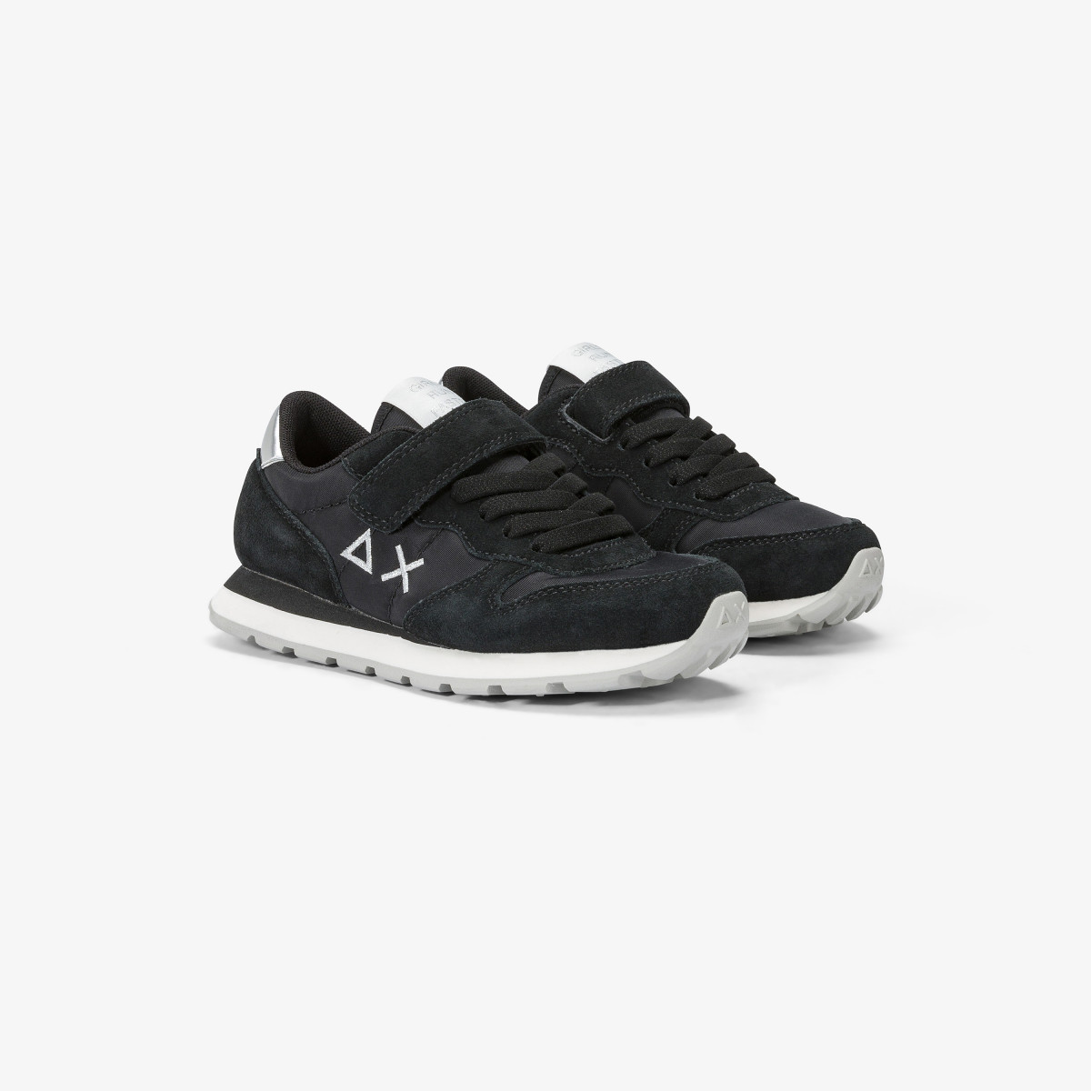 Girls’ Ally Gold nylon and suede sneaker BLACK