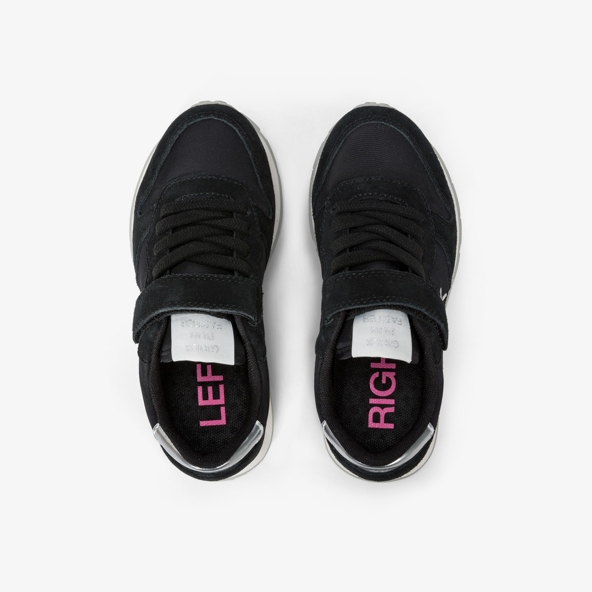 Girls’ Ally Gold nylon and suede sneaker BLACK