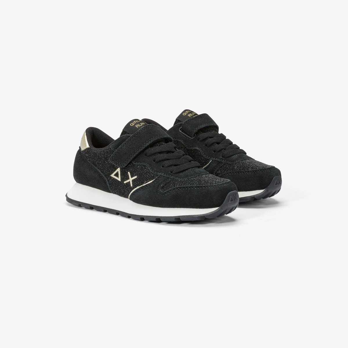 Sneaker Girl's Ally Gitter in suede NERO