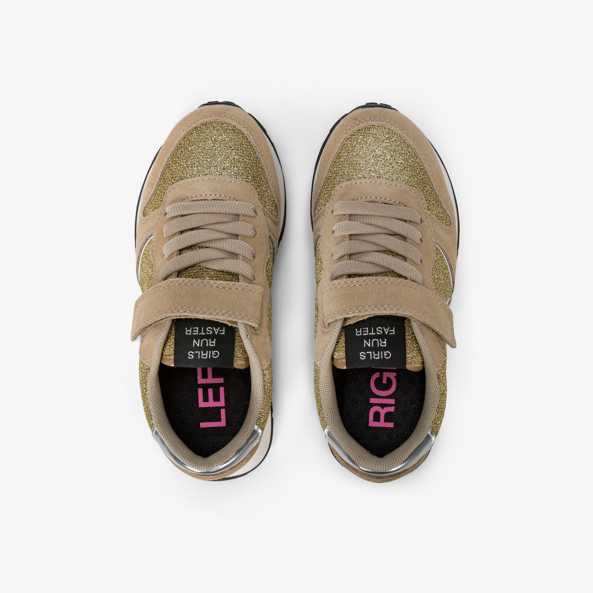 Girls’ Ally Gitter suede sneaker GOLD