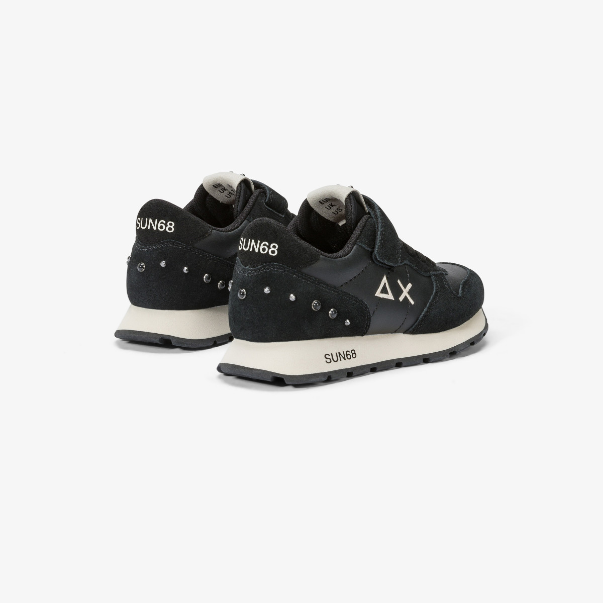 Sneaker Girl's Ally Studs in pelle e suede con borchie NERO