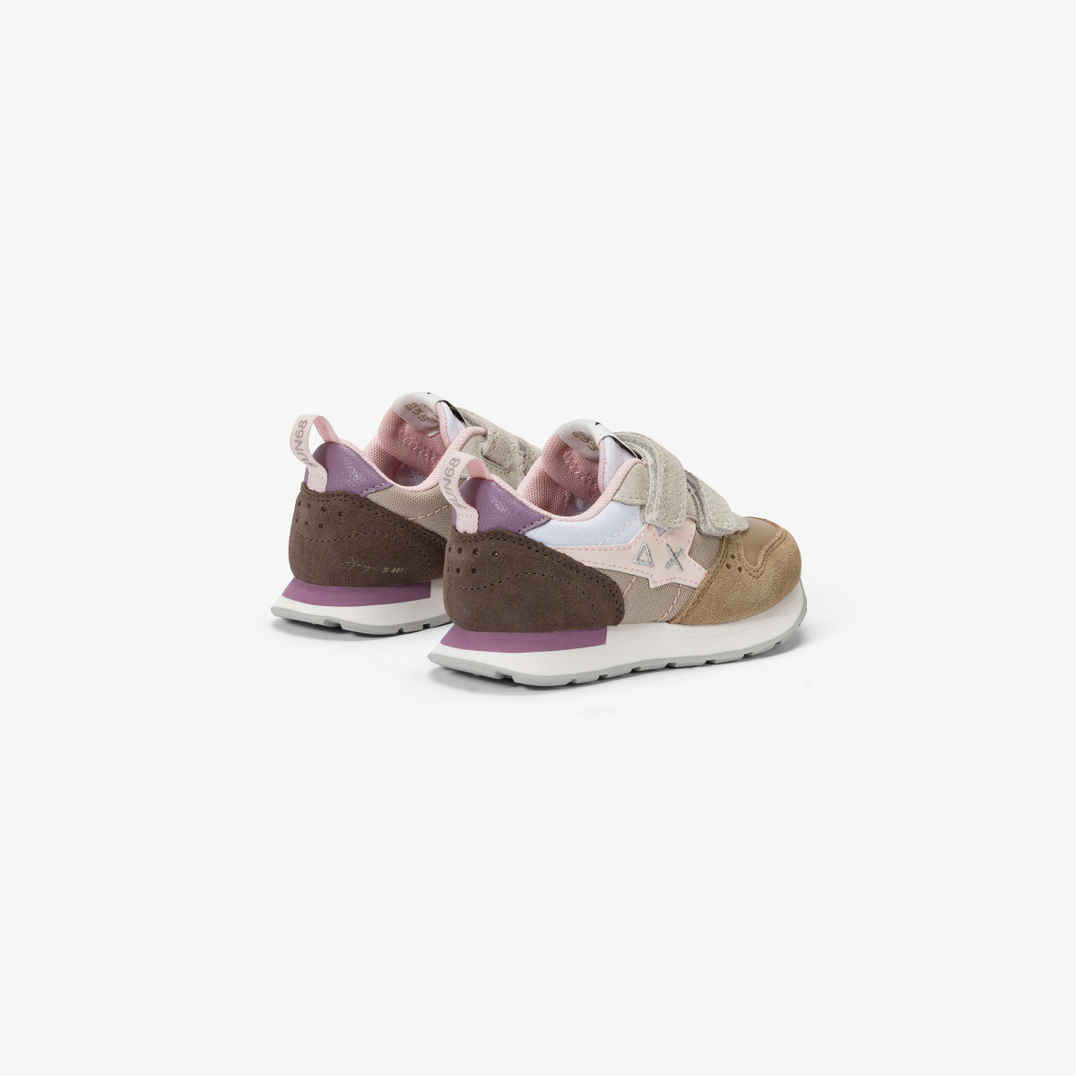 Girls’ Stargirl Multicolour nylon and suede sneaker DARK BEIGE