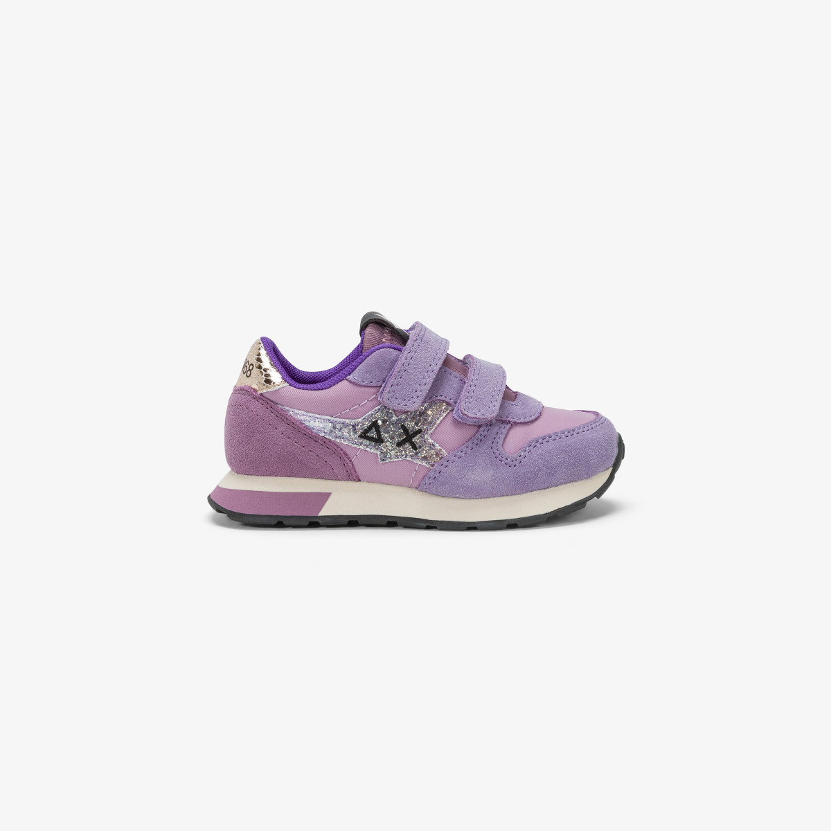 Girls’ Stargirl Glitter nylon and suede sneaker LILLA