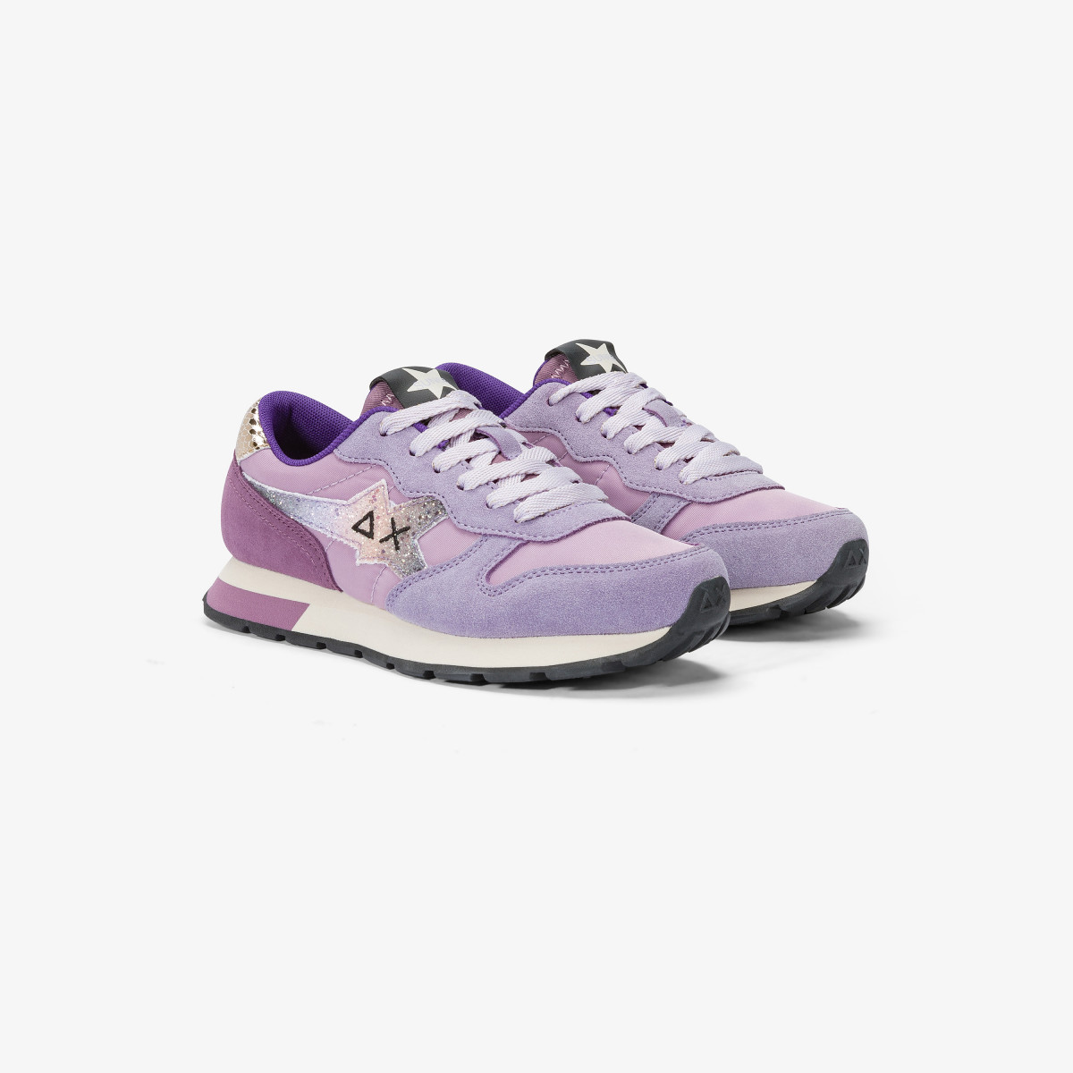 Sneaker Girl's Stargirl Glitter in nylon e suede LILLA