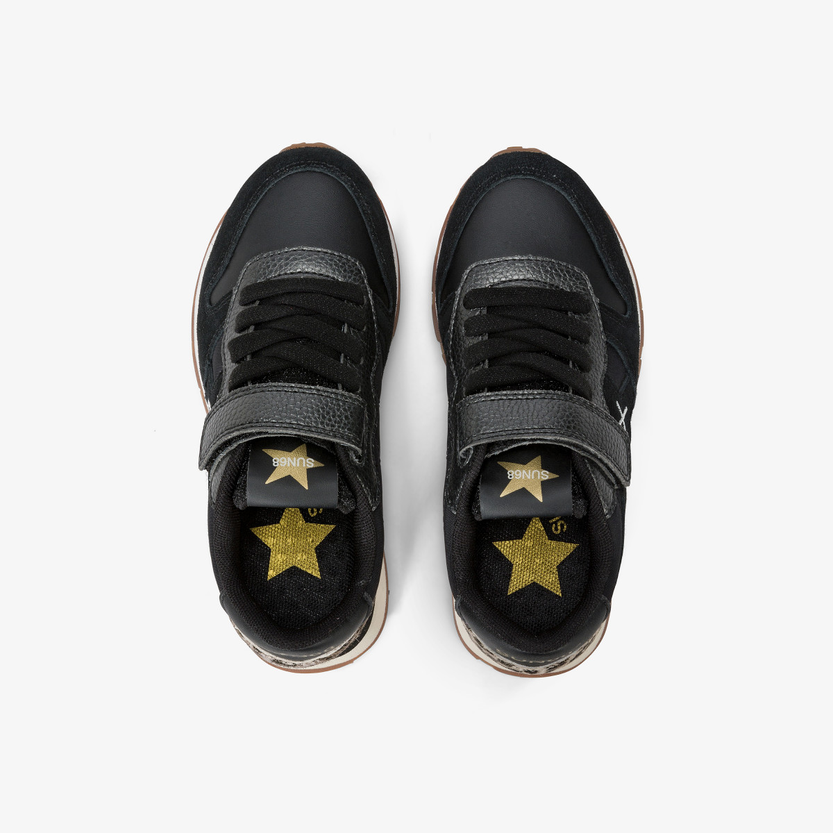 Sneaker Girl's Stargirl Animalier in nylon e suede NERO