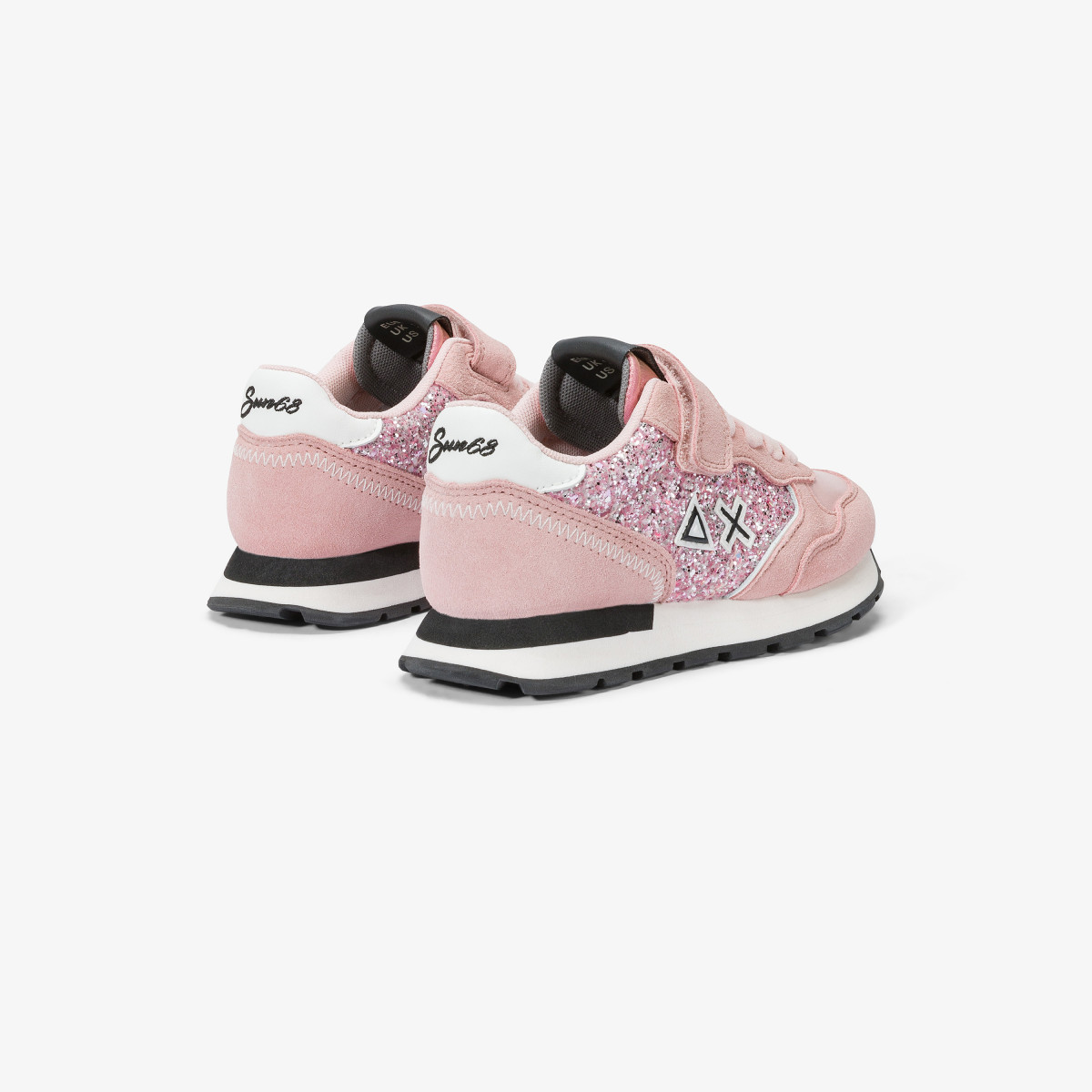 Sneaker Girl's Big Ally Glitter in pelle e suede ROSA