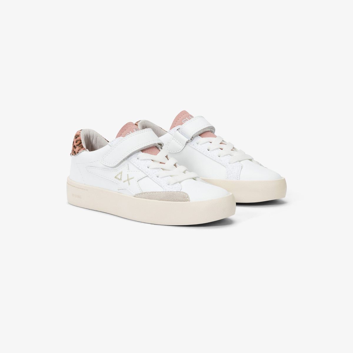 Girls’ Katy leather sneaker WHITE/PINK