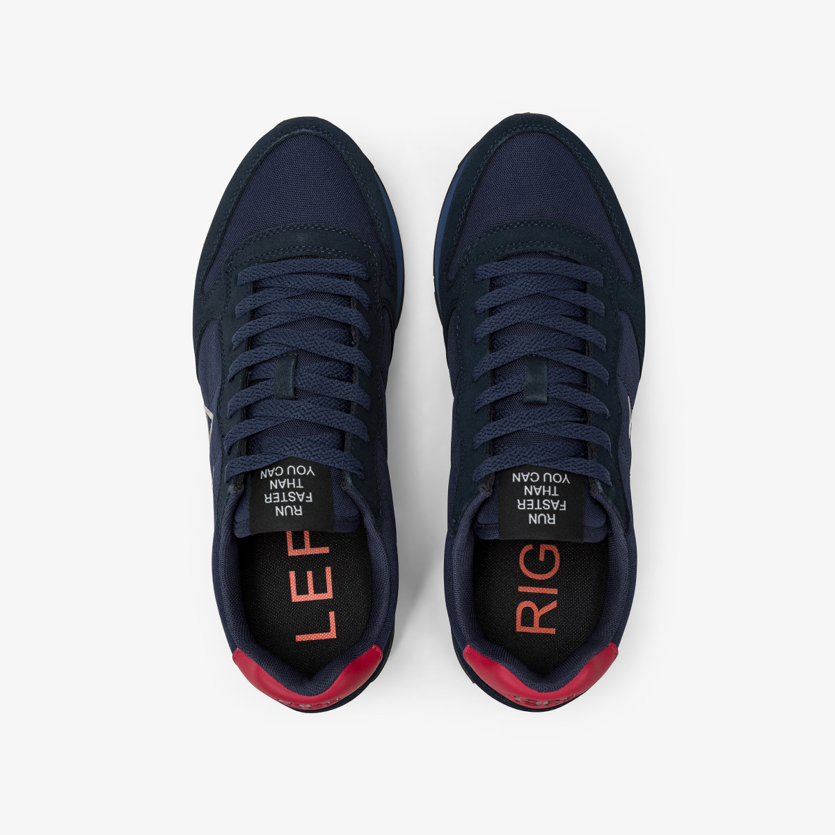 Navy blue/bordeaux Tom nylon and suede sneaker